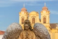 Living statue of a woman dressed with angel elements Royalty Free Stock Photo