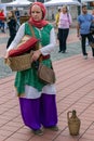 Woman dressed in Turkish medieval costume