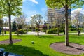 Timisoara,Timis Romania,April 24 2023: Iulius Town large green spaces for recreation Royalty Free Stock Photo