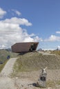 Timmelsjoch Experience Pass Museum above the Timmelsjoch high alpine road on the Italian - Austrian border. Oetztal Alps, State of