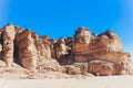 Timna Park and Solomon Pillars, Rocks in the desert, Landscape in the desert. Small rocky hills. Stone desert, red