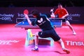 Timo Boll from Grermany top spin Royalty Free Stock Photo