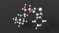 timolol molecule, molecular structure, non-cardioselective beta blockers, ball and stick 3d model, structural chemical formula