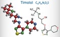 Timolol, molecule. It is non-selective beta blocker medication for treatment of elevated intraocular pressure in ocular