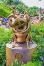 Timon and Pumbaa Gold Statue 50th Anniversary Disney Royalty Free Stock Photo