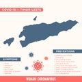 Timor-Leste - Asia Country Map. Covid-29, Corona Virus Map Infographic Vector Template EPS 10