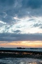 A sunset of beach with fisherman boats as background, Dili Timor Leste