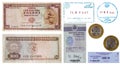 Timor leste money and visa stamp Royalty Free Stock Photo