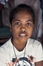 A child was taking a portrait at outdoor area in Dili Timor Leste Royalty Free Stock Photo