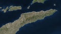 Timor Leste outlined. Low-res satellite