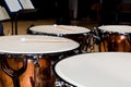 Timpani standing on stage Royalty Free Stock Photo