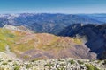 Timpanogos hiking trail views in Uinta Wasatch Cache National Forest, around Utah Lake, in the Rocky Mountains in fall. Salt Lake Royalty Free Stock Photo