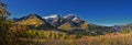 Timpanogos Mountain Peak from Willow Pine Hollow Ridge Trail hiking view Wasatch Rocky Mountains, Utah. USA Royalty Free Stock Photo