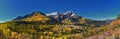 Timpanogos Mountain Peak from Willow Pine Hollow Ridge Trail hiking view Wasatch Rocky Mountains, Utah. USA Royalty Free Stock Photo