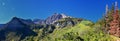 Timpanogos Peak back views hiking Bear Canyon Trail Wasatch Range, Utah.