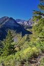 Timpanogos Peak back views hiking Bear Canyon Trail Wasatch Range, Utah.