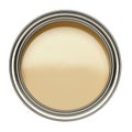 TIN OF BEIGE PAINT ON WHITE BACKGROUND