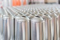 Tin blank tubes in rows Royalty Free Stock Photo