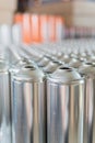 Tin blank tubes in rows Royalty Free Stock Photo