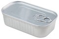 Tin Can, Canned food. Easy open tin can. Aluminium metal can. Conserve, preserve food. Grocery store