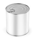 Tin can, fish or pet food mockup with pull ring