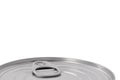 Tin Can Lid, Food Preserve Ringpull Canister Sealed Top, Large Detailed Isolated Macro Closeup, Blank Empty Copy Space Royalty Free Stock Photo