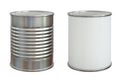 Tin can mock up, aluminum can and blank copy space can isolated on white background 3d rendering Royalty Free Stock Photo