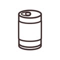 Tin can outline icon. Line pictogram of a food container, canned food. Metal waste recycling. Vector illustration of preserves.