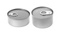 Tin can packaging with a ring pull for conserving food products Royalty Free Stock Photo