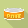 Tin can pate icon, flat style