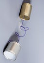 Tin can phone.communication concept Royalty Free Stock Photo
