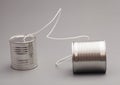 Tin can phone.communication concept Royalty Free Stock Photo