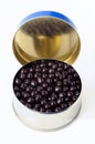 Tin with chocolate caviar