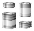 Tin conserve can set Royalty Free Stock Photo