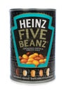A tin of Heinz Five Beanz baked beans Royalty Free Stock Photo