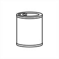 Tin icon vector. Canned food illustration sign. Long lasting food symbol or logo.