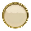 TIN OF BEIGE PAINT ON WHITE BACKGROUND