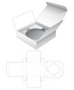 Tin rectangular box with circle supporter die cut template