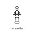 tin soldier icon. Trendy modern flat linear vector tin soldier i