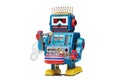 Tin toy robot drummer Royalty Free Stock Photo