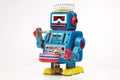 Tin toy robot drummer Royalty Free Stock Photo