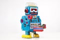 Tin toy robot drummer Royalty Free Stock Photo