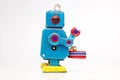 Tin toy robot drummer Royalty Free Stock Photo