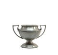 Tin vase vessel with two handles in greek style isolated on a white background Royalty Free Stock Photo