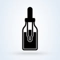 Tincture bottle and dropper vector icon isolated on white background. Flat design style