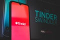 The Tinder Swindler is a new popular Netflix`s documentary about Simon Leviev who scammed women on Tinder app Royalty Free Stock Photo