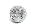 Tinfoil ball, isolated on white background Royalty Free Stock Photo