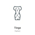 Tinge outline vector icon. Thin line black tinge icon, flat vector simple element illustration from editable fashion concept