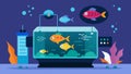 A tingedge aquarium that utilizes artificial intelligence to adapt and change the environment in realtime based on the