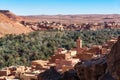 Tinghir Oasis near Ait Ijjou with the town of Tagounsa in background, Morocco